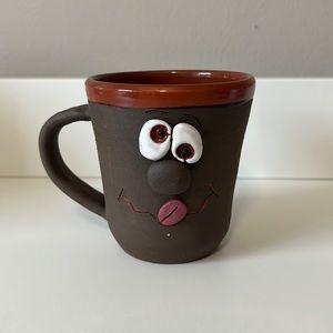 Handmade Pottery Coffee Bean Mug-Signed